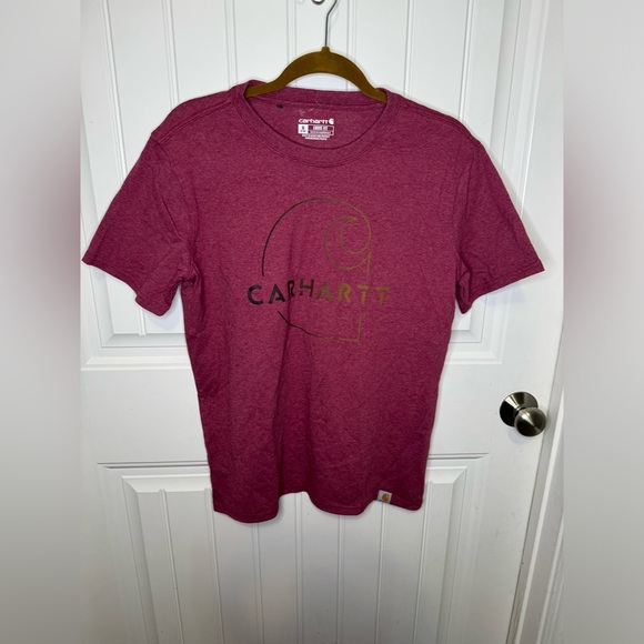 Carhartt Maroon and Gold Graphic T-Shirt - Picture 2 of 7